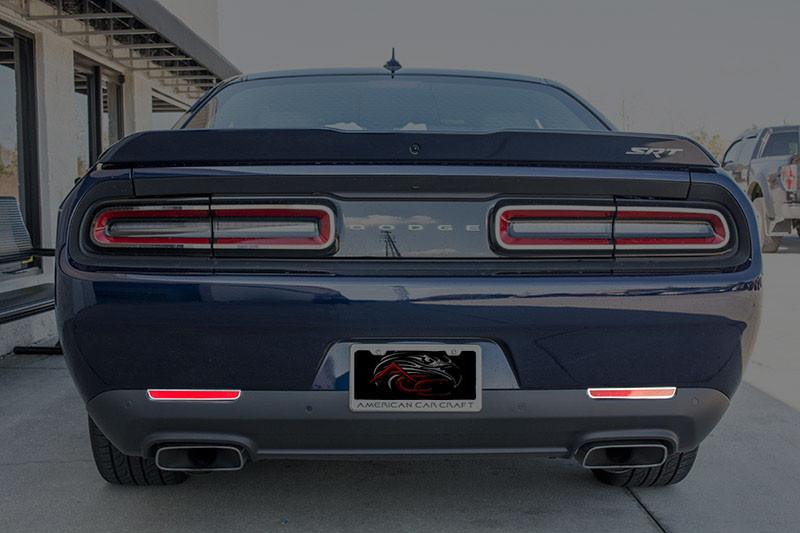 SAVADICAR Smoked Black Rear Tail Light Guards & Trim For Dodge Challenger 2015-2023 – 8pc Set